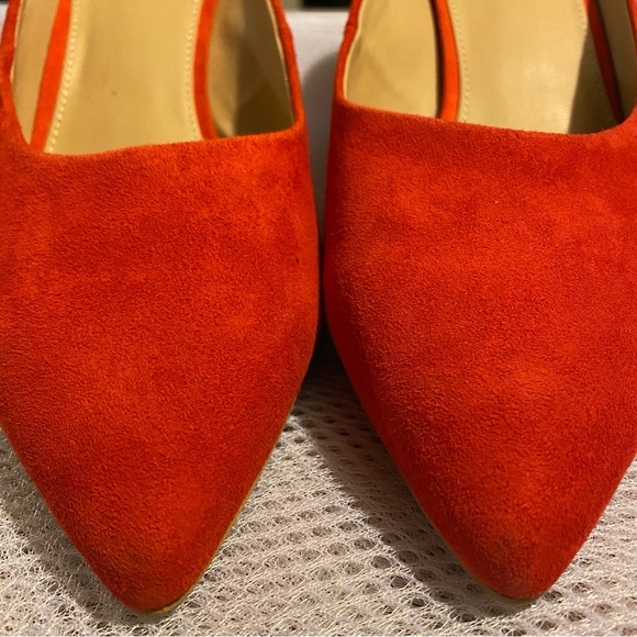 GAP Suede Pointy Mules - Women’s 9.5 - Bright Red - Picture 3 of 6